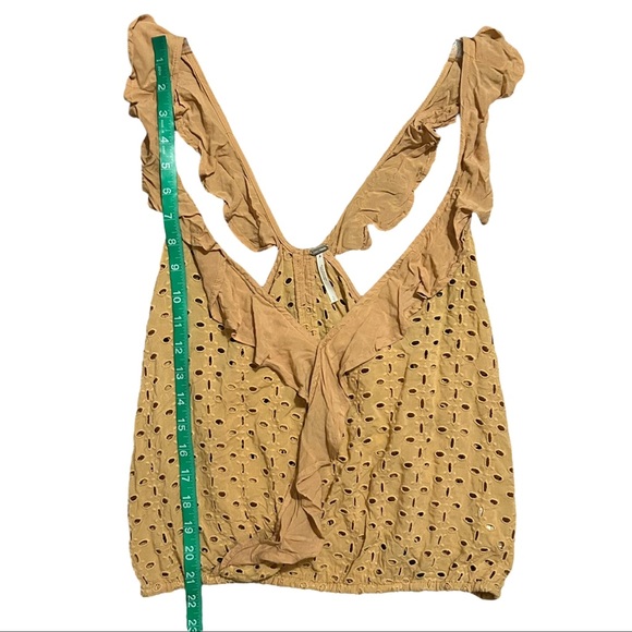 FREE PEOPLE Boho Soulshine Eyelet Tank *Butterscotch S - Picture 10 of 12